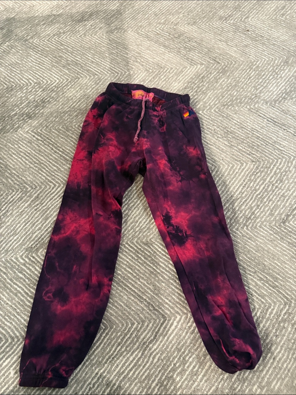 Aviator Nation Pink & Purple Tie-Dye Kids Sweatpants